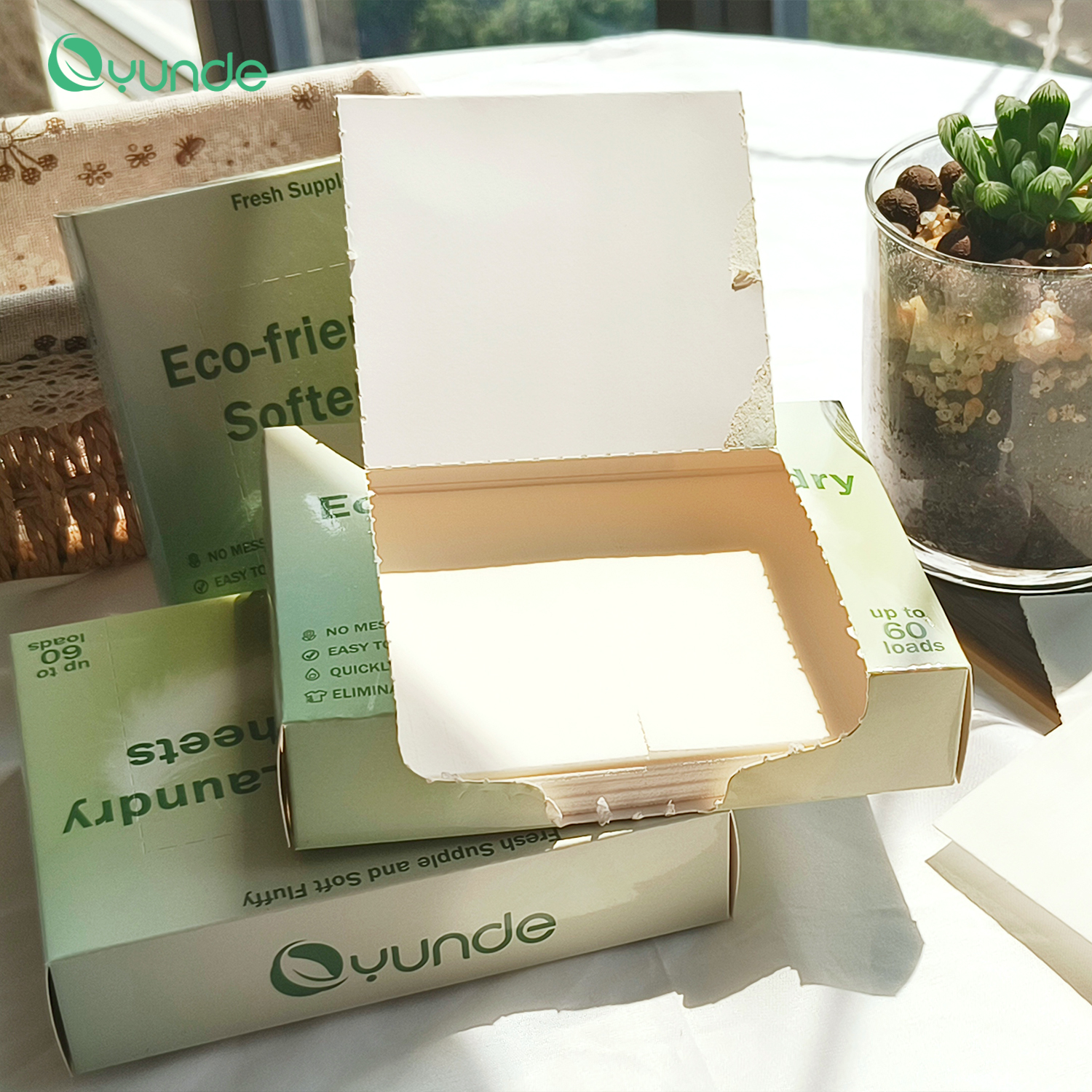 Eco-friendly Laundry Softener Dryer Sheets Fresh Scent Customized Tumble Fabric Softener Dryer Sheet For Daily